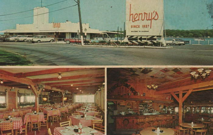 Henrys Restaurant (Henrys on the River) - Old Post Card (newer photo)